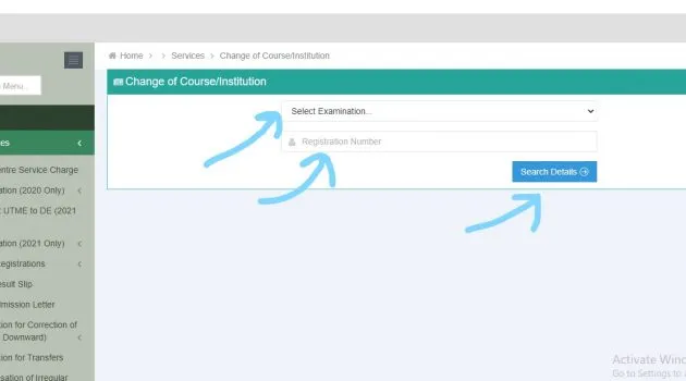 Select Exam Year and Enter Registration Number