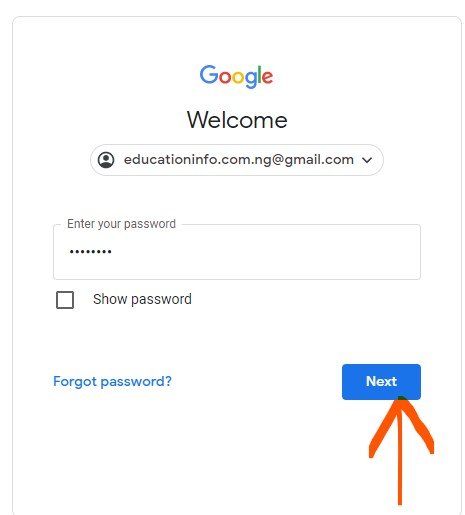 enter email password